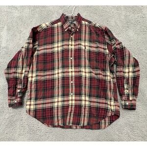 Polo Ralph Lauren Mens Blake Long Sleeve Shirt  Plaid Button L 100% Cotton‎